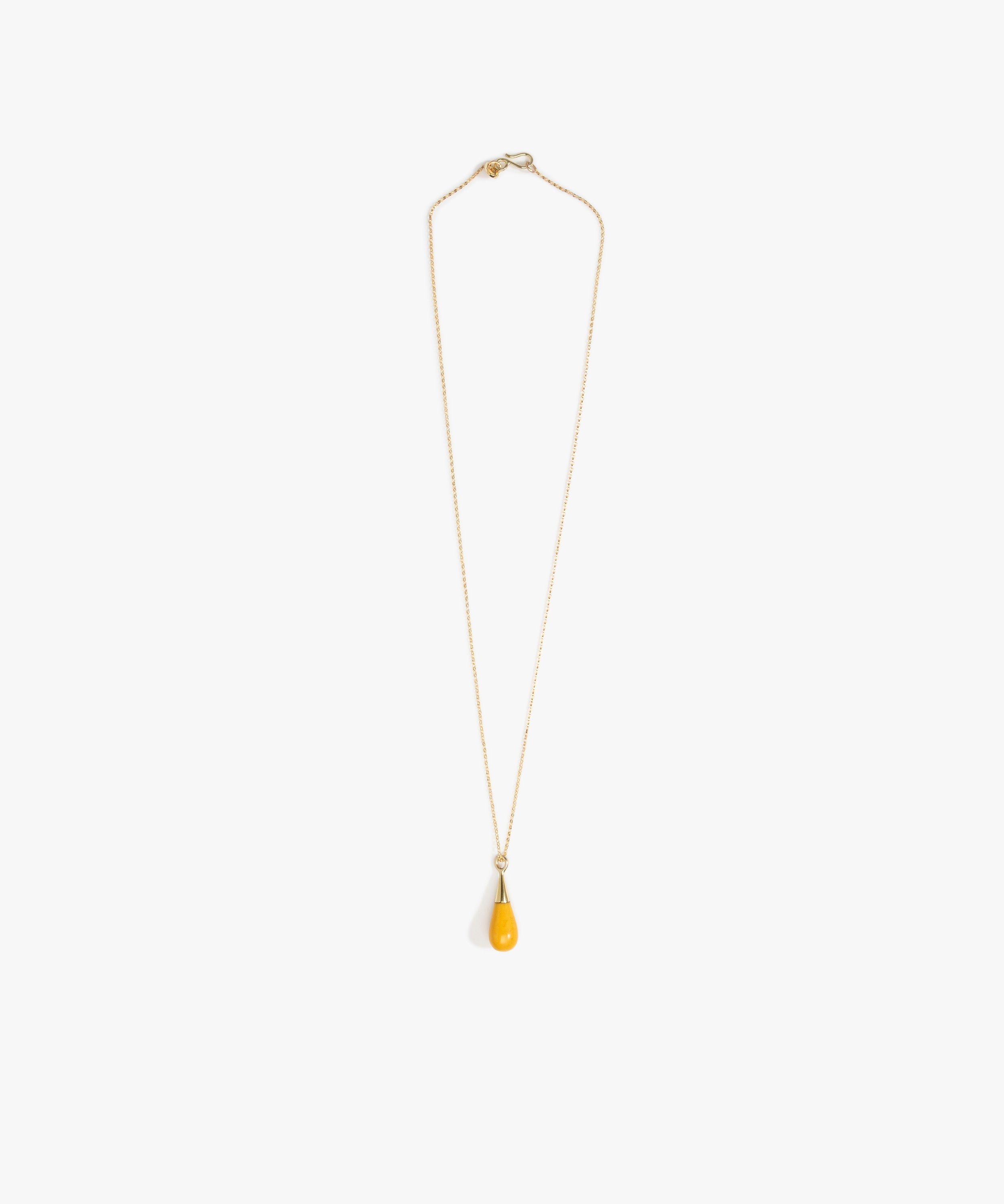 Dinosaur Designs Dew Drop Pendant Necklaces in Honeycomb Colour resin with Gold-Filled Material