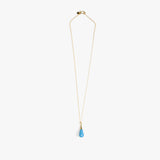 Dinosaur Designs Dew Drop Pendant Necklaces in Sky Colour resin with Gold-Filled Material