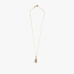 Dinosaur Designs Dew Drop Pendant Necklaces in Sandy Pearl Colour resin with Gold-Filled Material