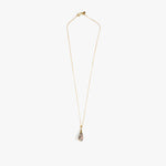 Dinosaur Designs Dew Drop Pendant Necklaces in Sandy Pearl color resin with Gold-Filled Material