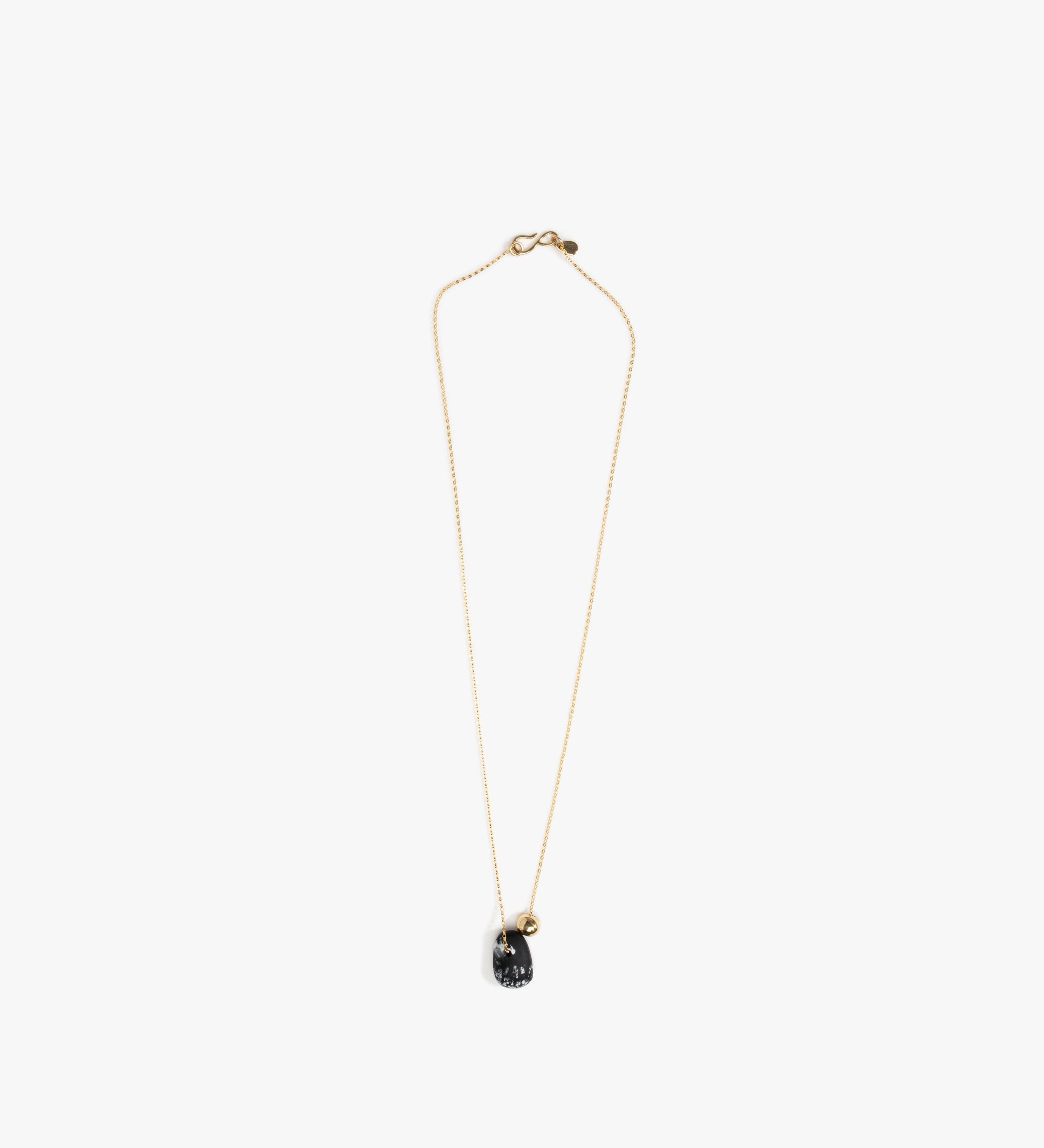 Dinosaur Designs Joie De Vivre Pendant Necklaces in Black Marble color resin with Gold-Filled Material