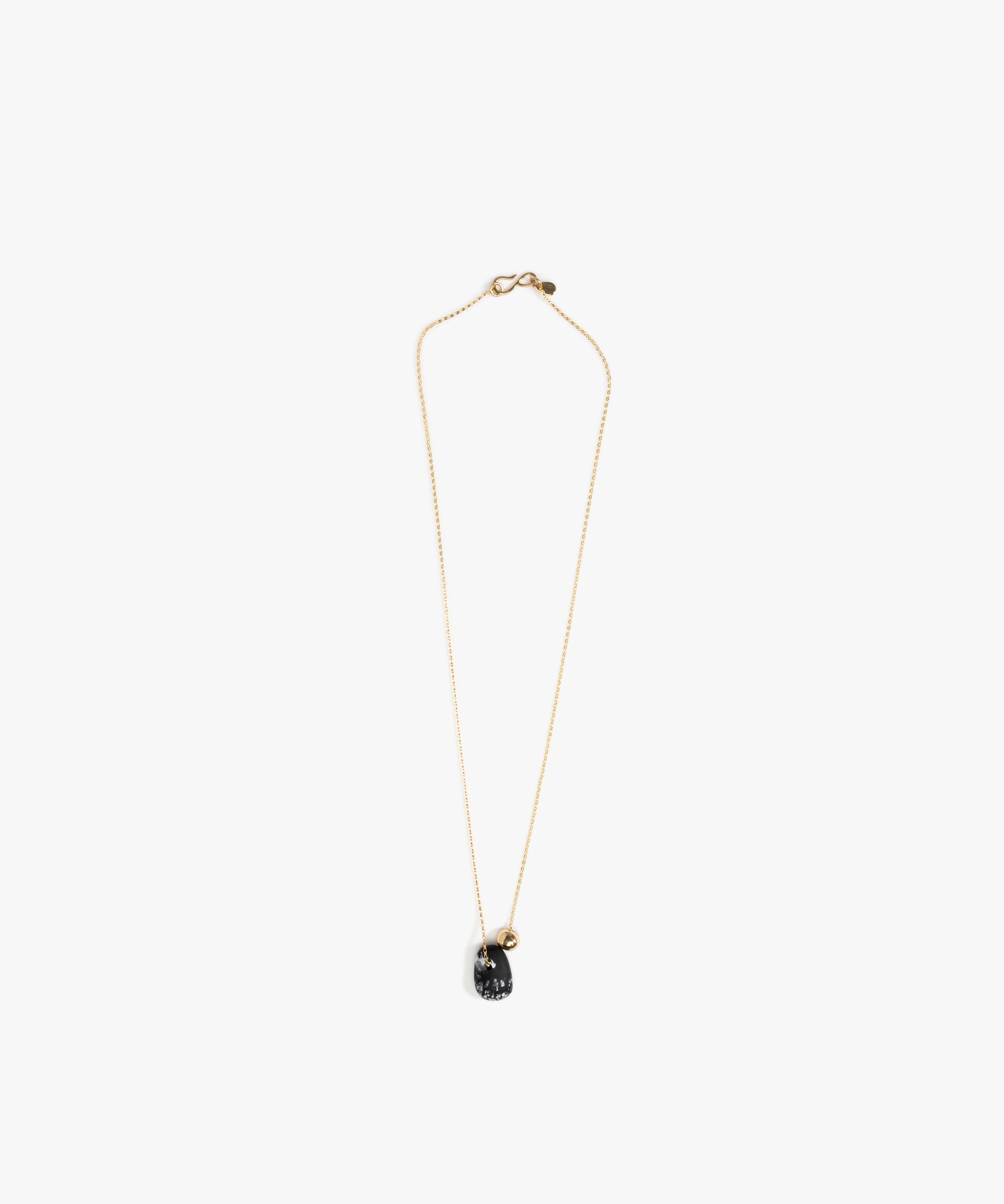 Dinosaur Designs Joie De Vivre Pendant Necklaces in Black Marble color resin with Gold-Filled Material