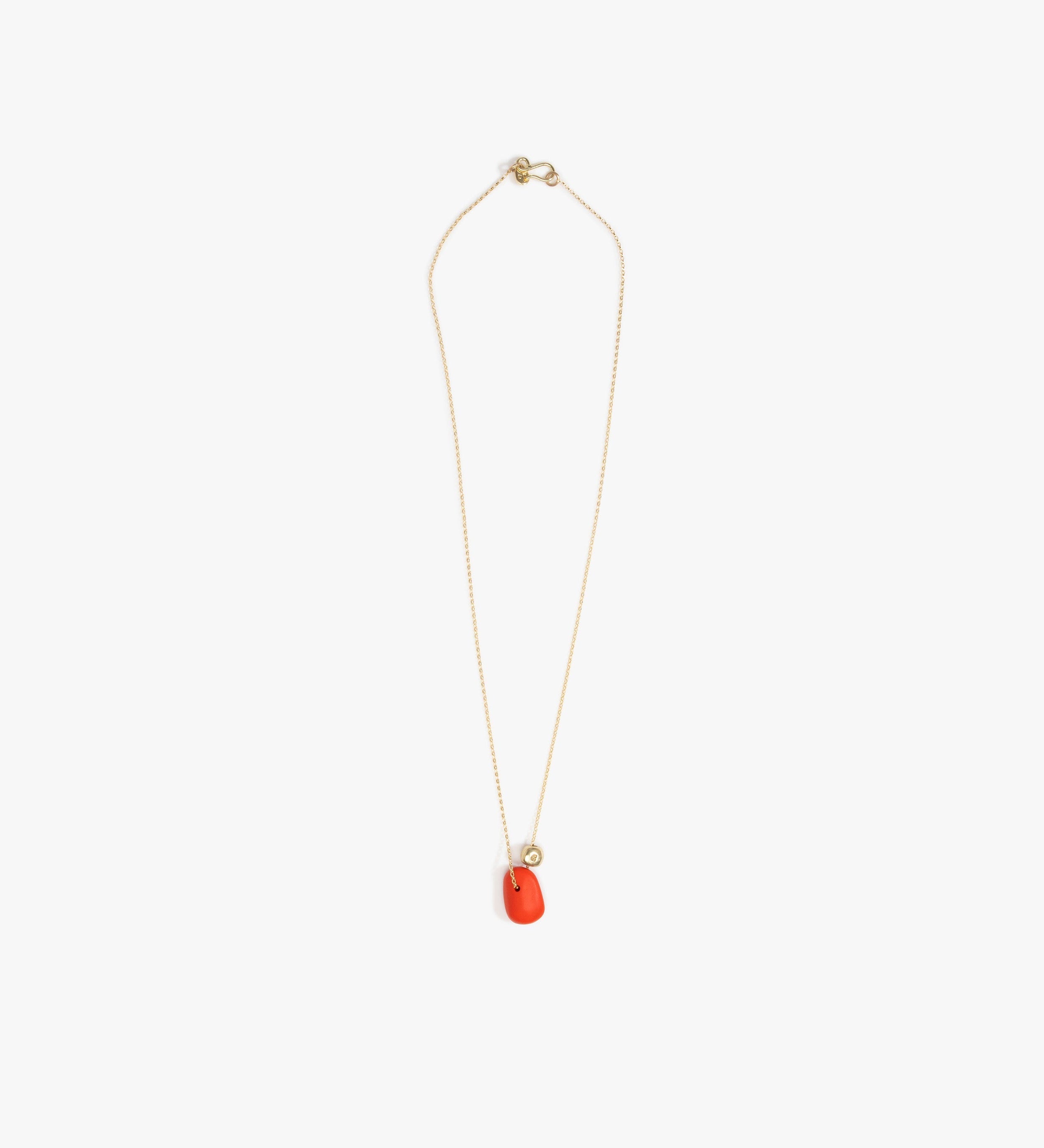 Dinosaur Designs Joie De Vivre Pendant Necklaces in Coral Pop color resin with Gold-Filled Material