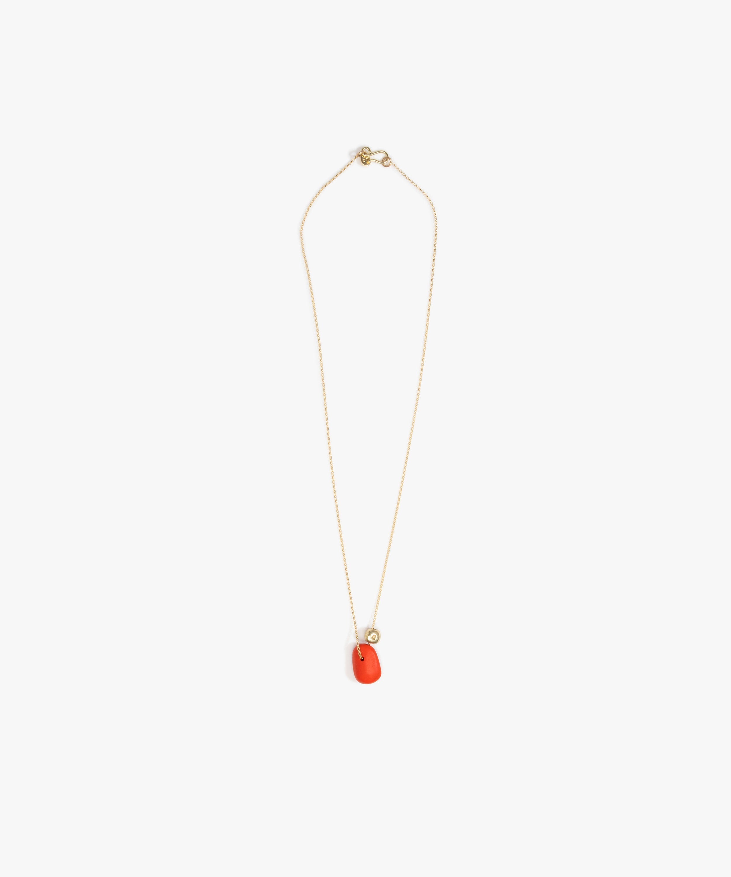 Dinosaur Designs Joie De Vivre Pendant Necklaces in Coral Pop color resin with Gold-Filled Material