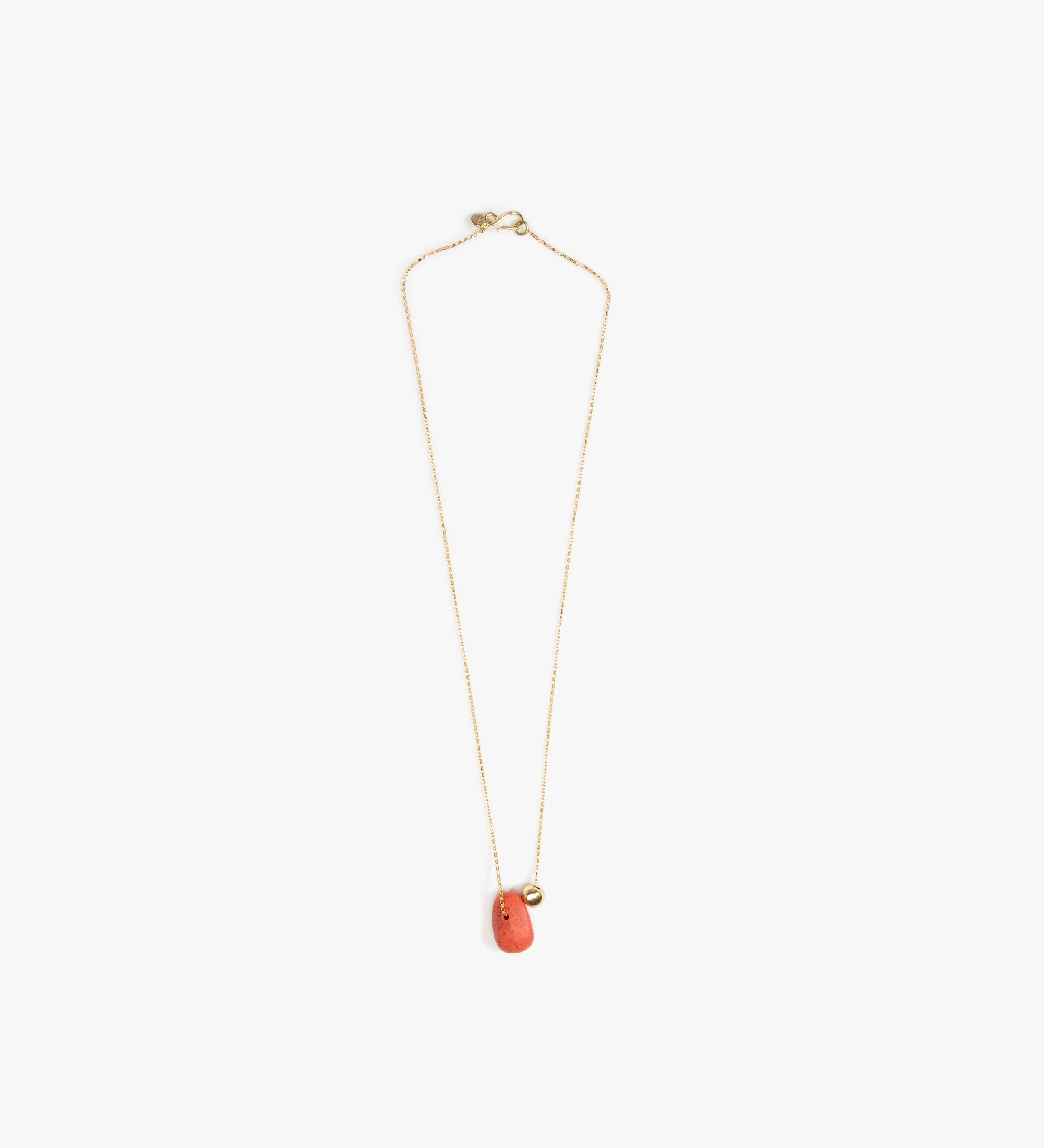 Dinosaur Designs Joie De Vivre Pendant Necklaces in Coral Swirl color resin with Gold-Filled Material