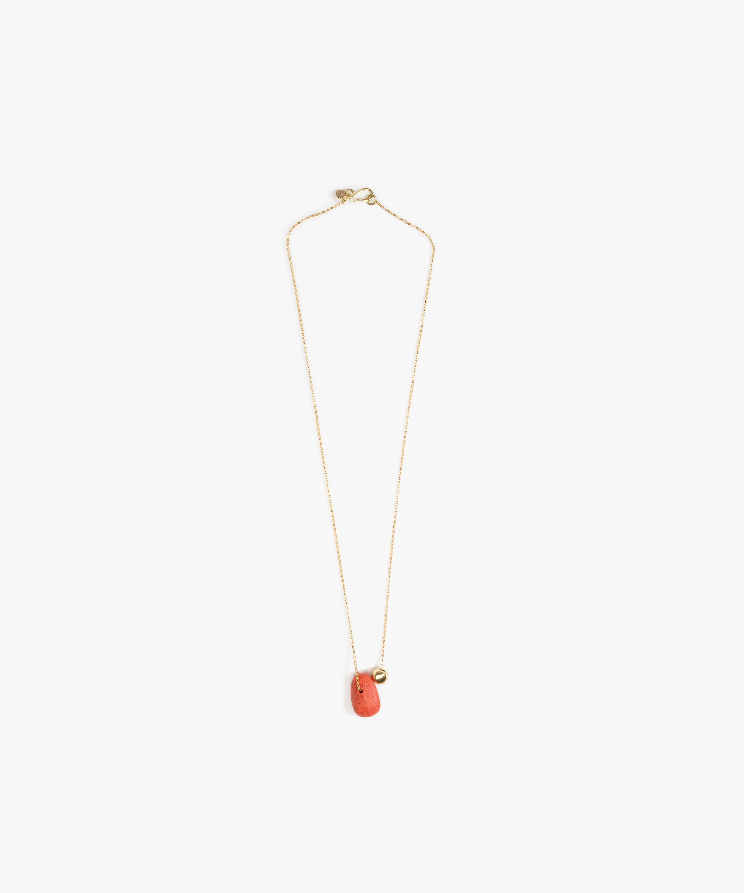 Dinosaur Designs Joie De Vivre Pendant Necklaces in Coral Swirl color resin with Gold-Filled Material