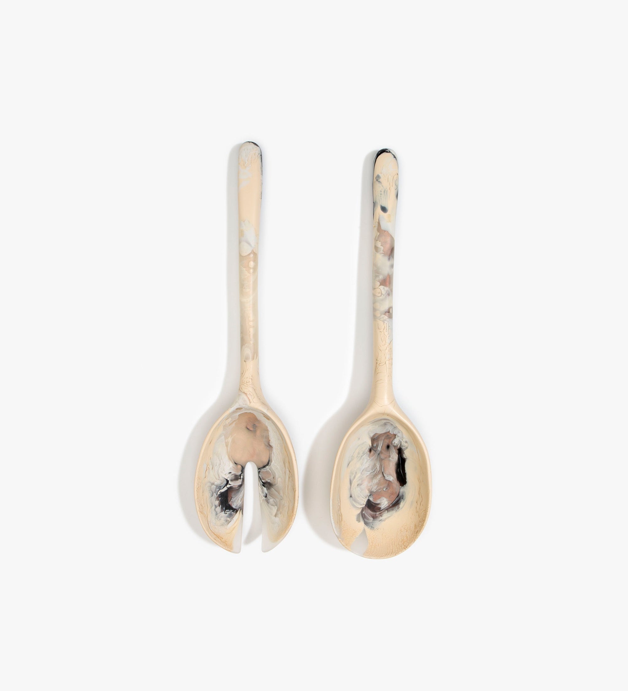 Dinosaur Designs Long Stone Servers Tableware in Sandy Pearl color resin