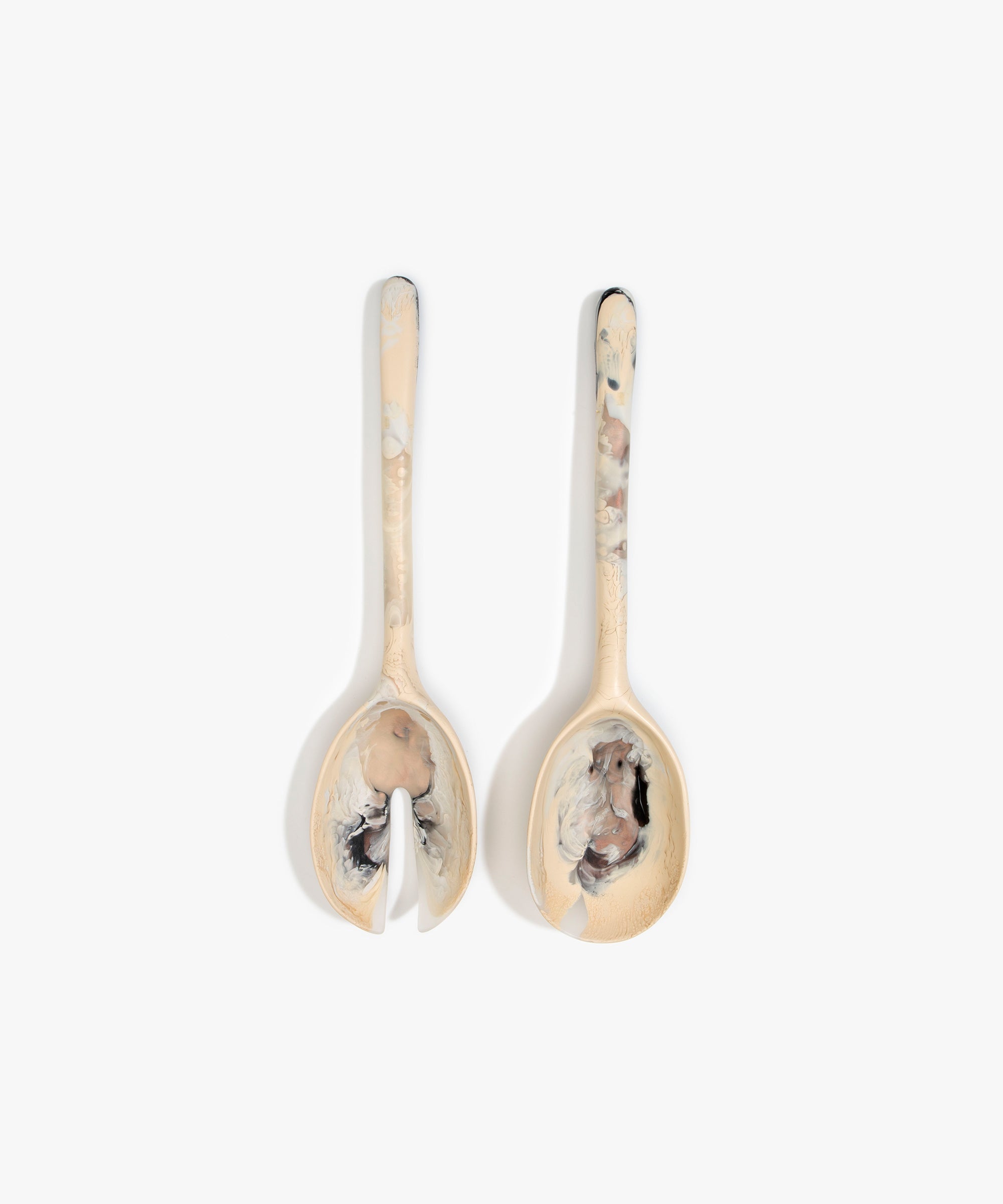 Dinosaur Designs Long Stone Servers Tableware in Sandy Pearl color resin