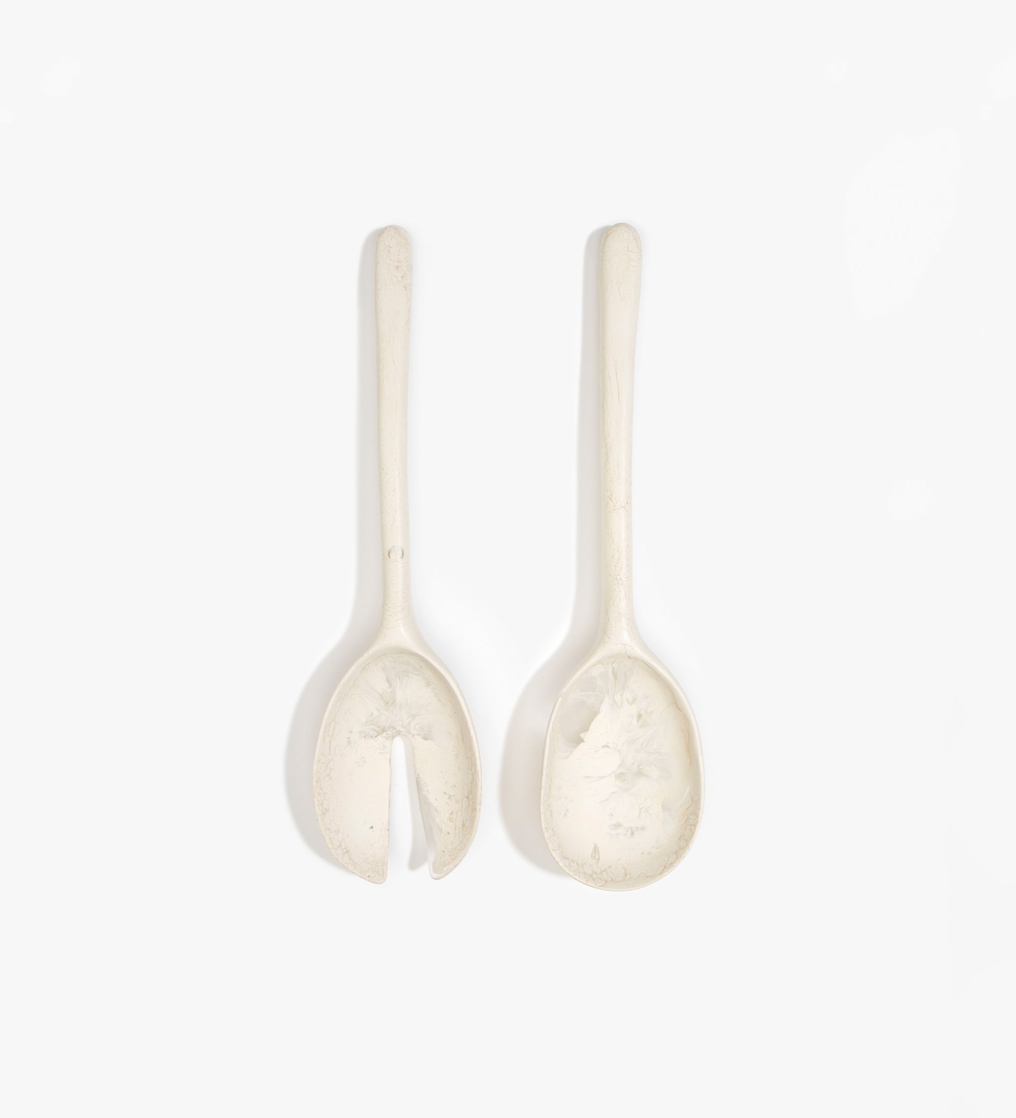 Dinosaur Designs Long Stone Servers Tableware in Chalk Swirl color resin