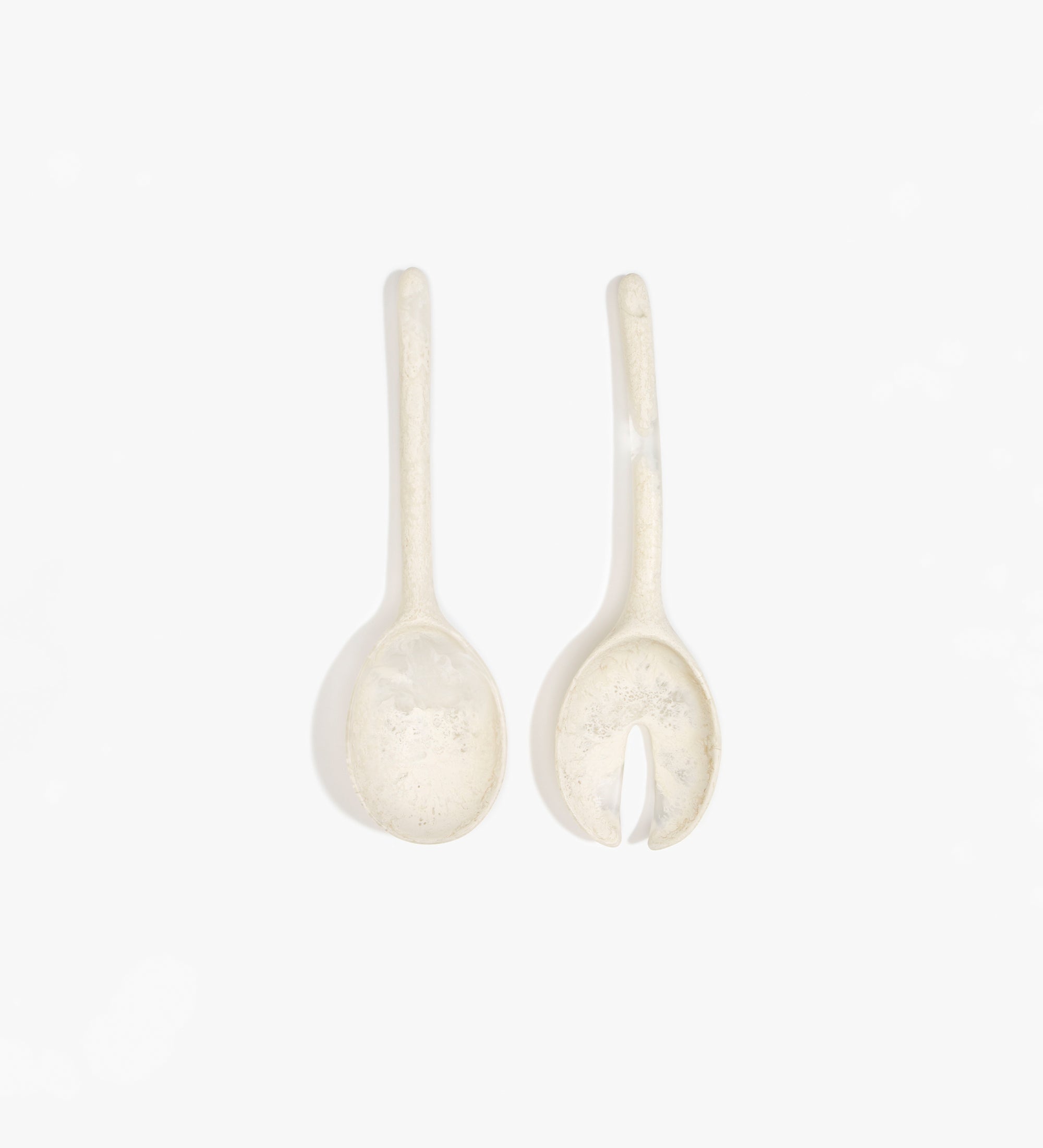 Dinosaur Designs Short Stone Servers Tableware in Chalk Swirl color resin 