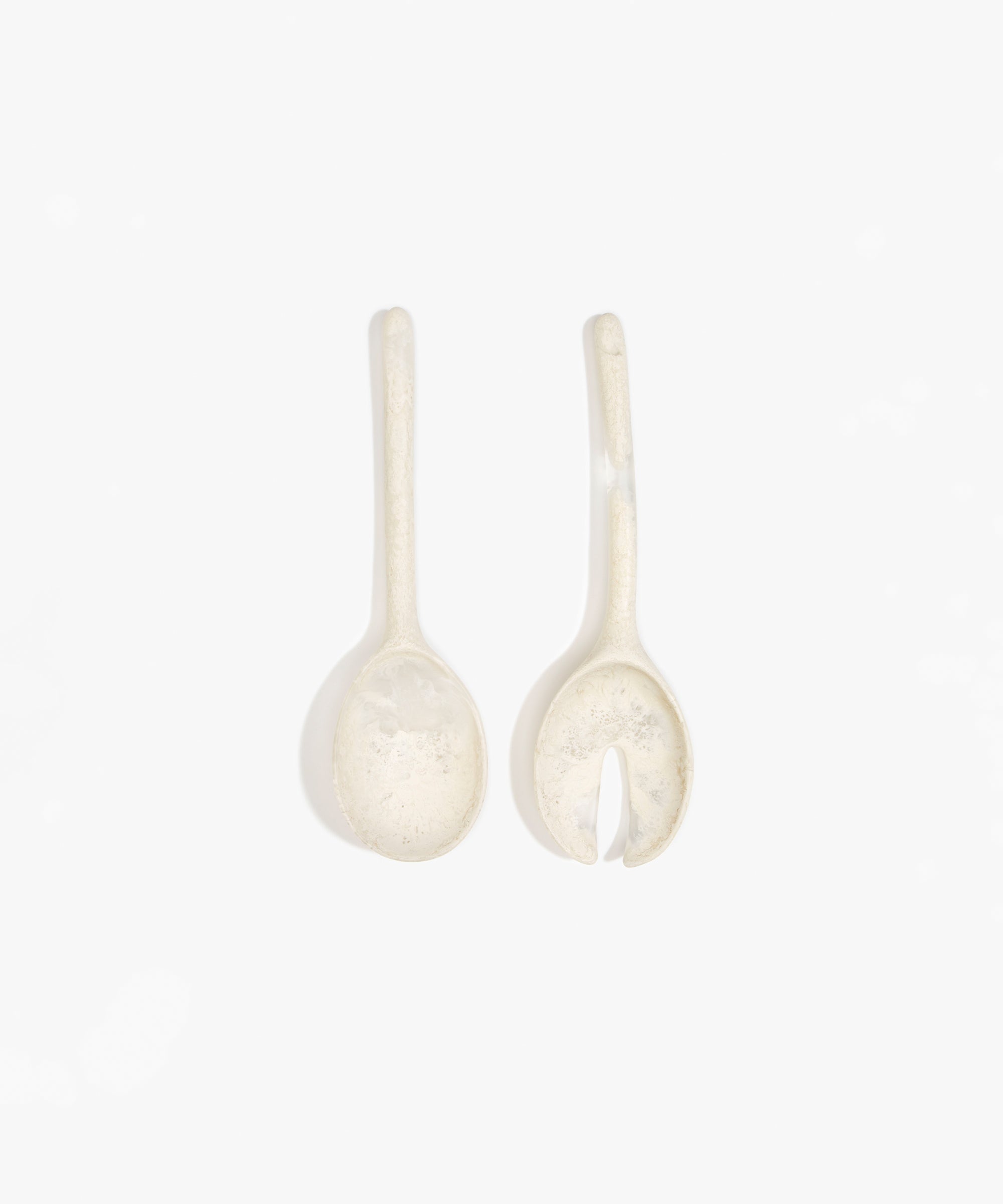 Dinosaur Designs Short Stone Servers Tableware in Chalk Swirl Colour resin 