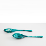 Dinosaur Designs Long Stone Servers Tableware in Lagoon color resin