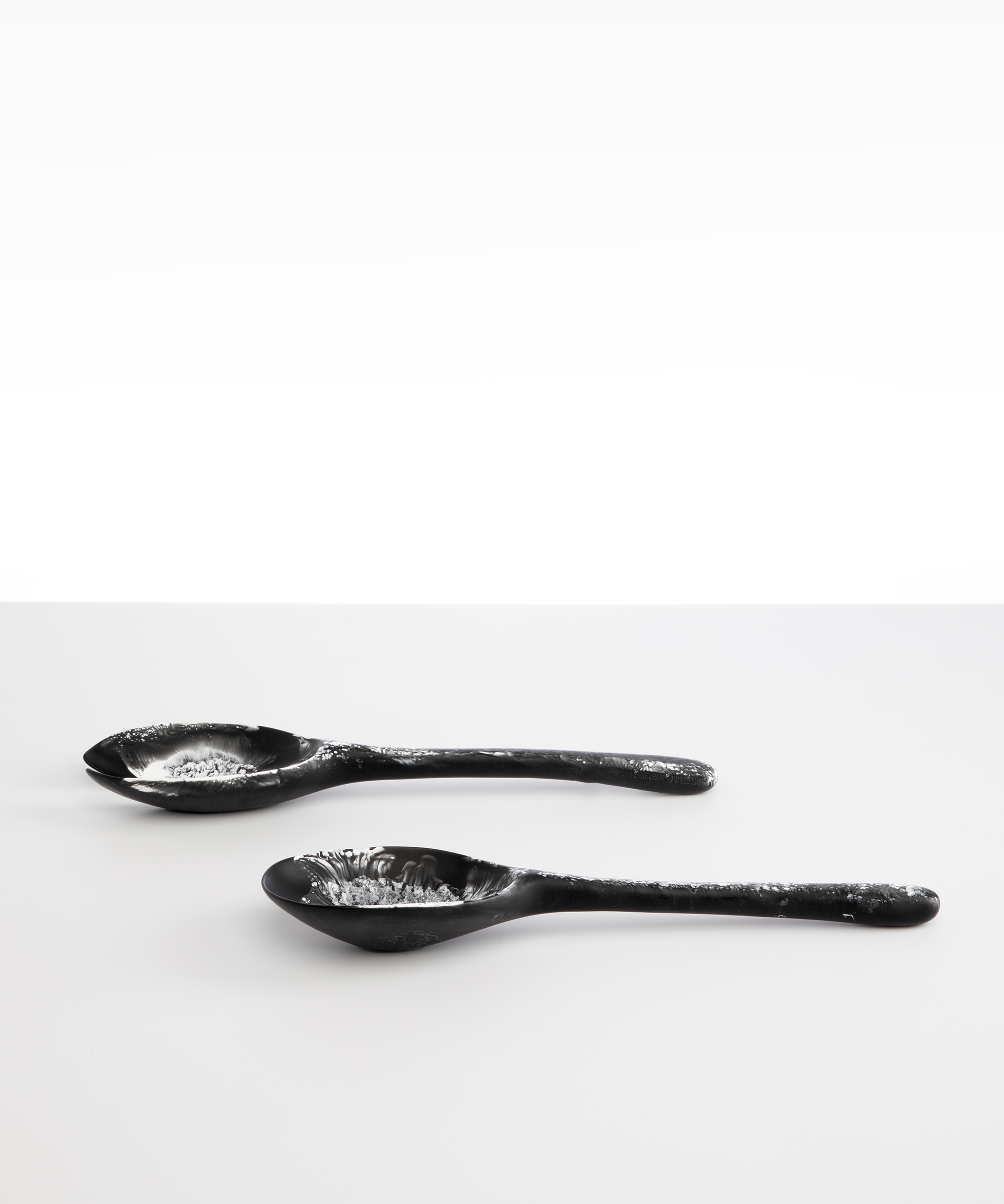 Dinosaur Designs Long Stone Servers Tableware in Black Marble color resin