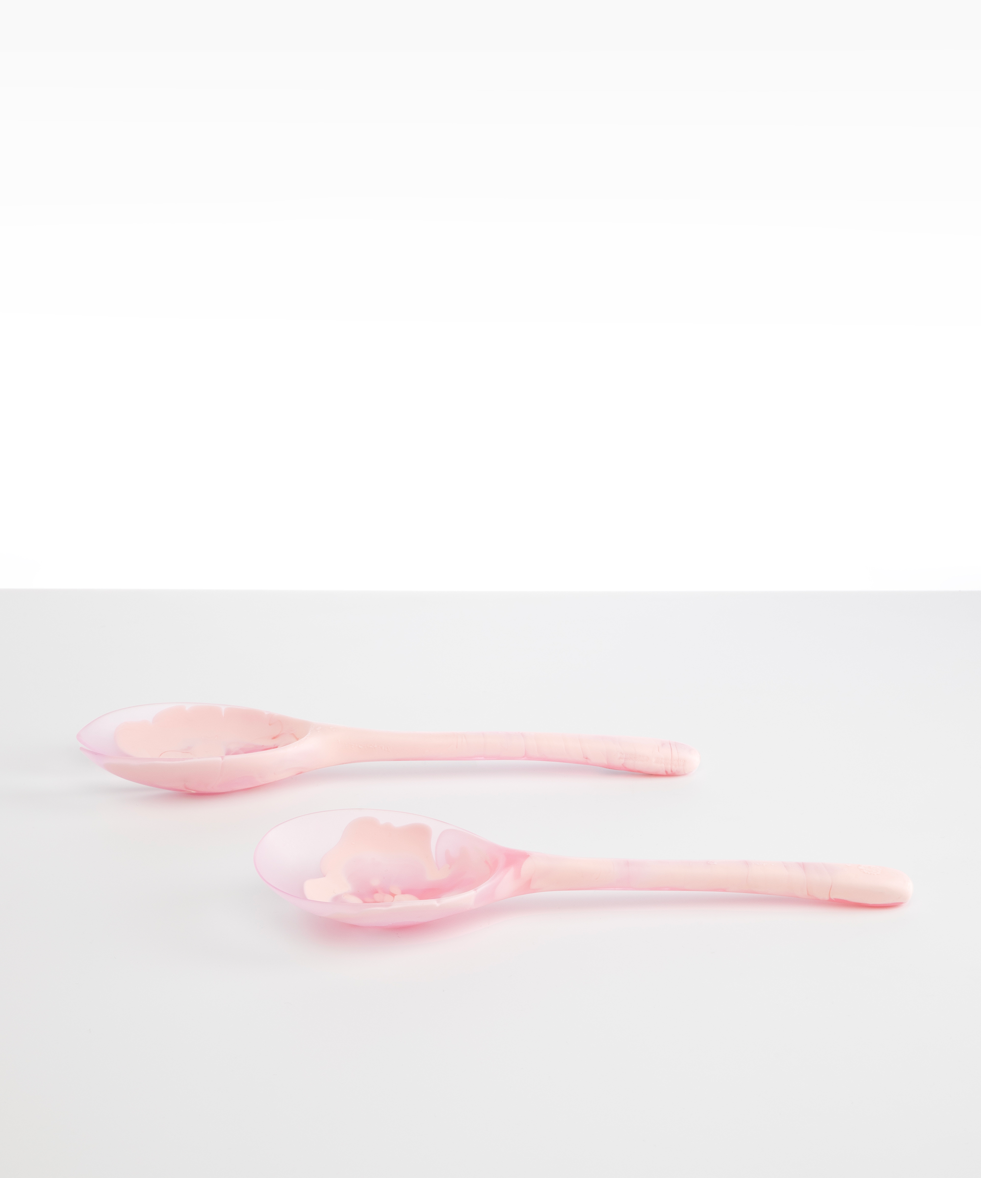 Dinosaur Designs Long Stone Servers Tableware in Shell Pink color resin