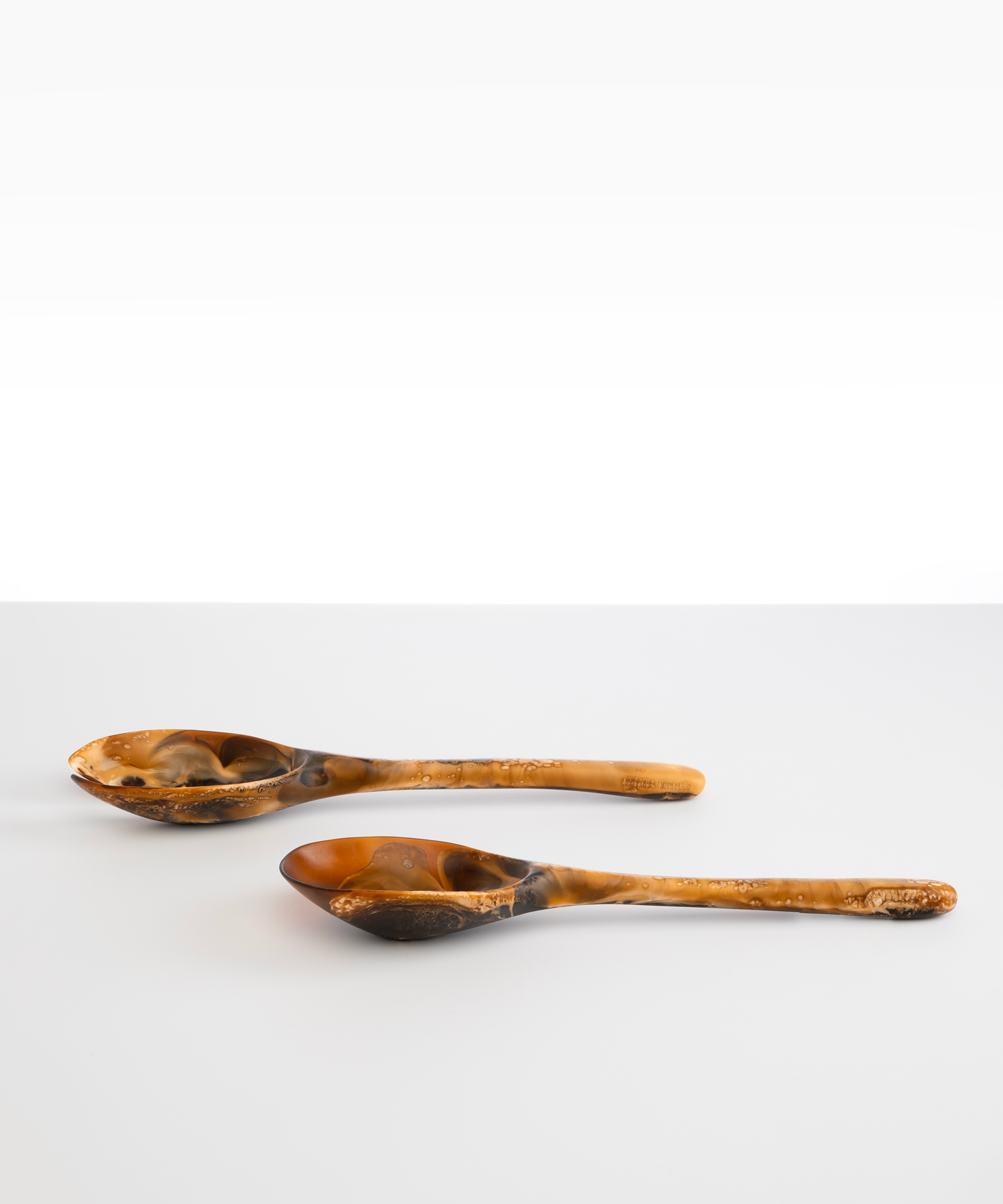 Dinosaur Designs Long Stone Servers Tableware in Dark Horn Colour resin