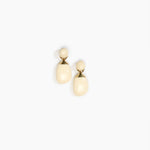 Dinosaur Designs Small River Rock Earrings Earrings in Cream color resin with Studs Backing