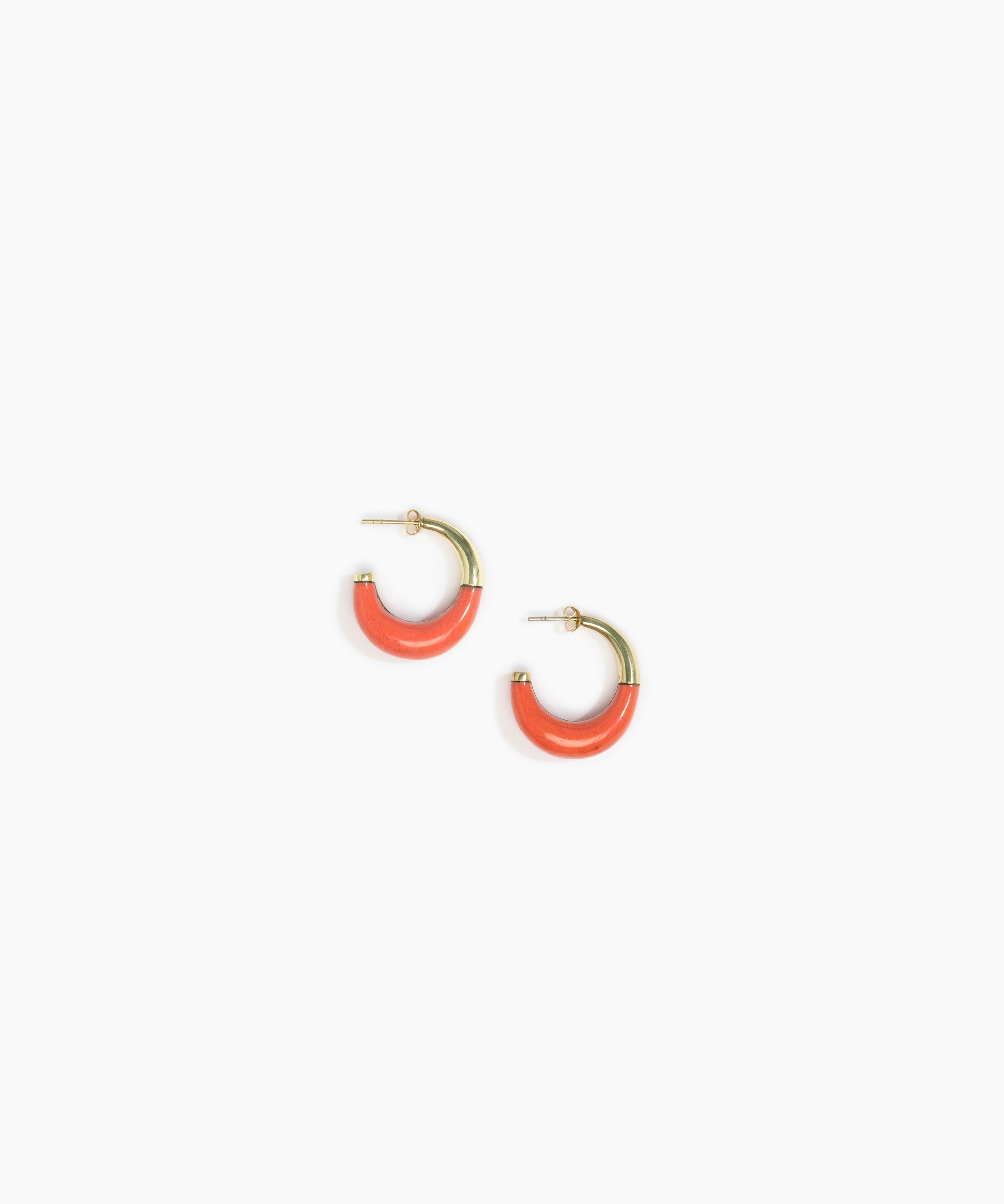 Dinosaur Designs Small Horn Earrings Earrings in Coral Swirl Colour resin 