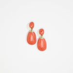 Dinosaur Designs Large River Rock Earrings Earrings in Coral Swirl color resin with Studs Backing