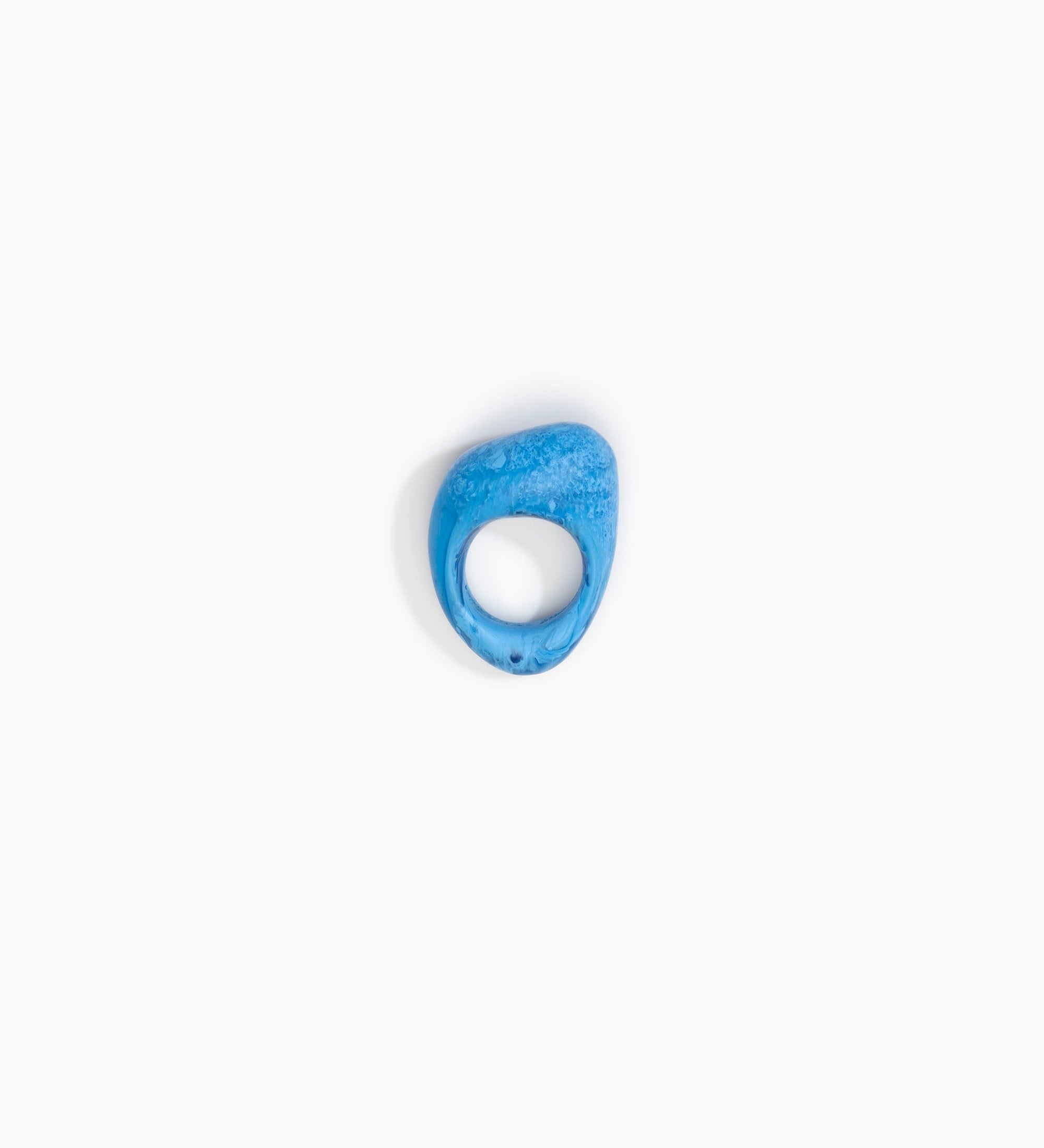 Dinosaur Designs Pebble Ring Rings in Sky color resin with Regular Fit