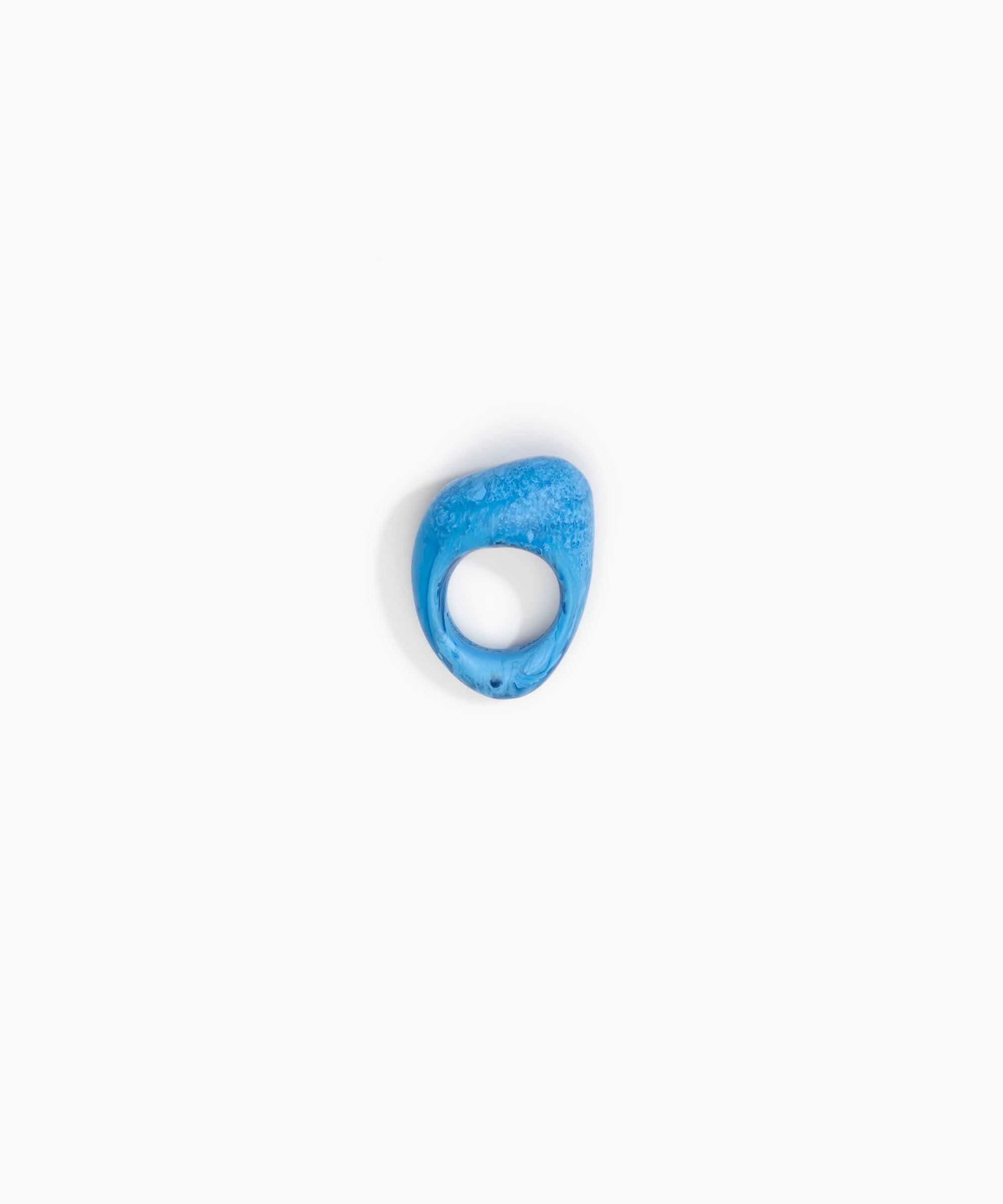 Dinosaur Designs Pebble Ring Rings in Sky color resin with Regular Fit