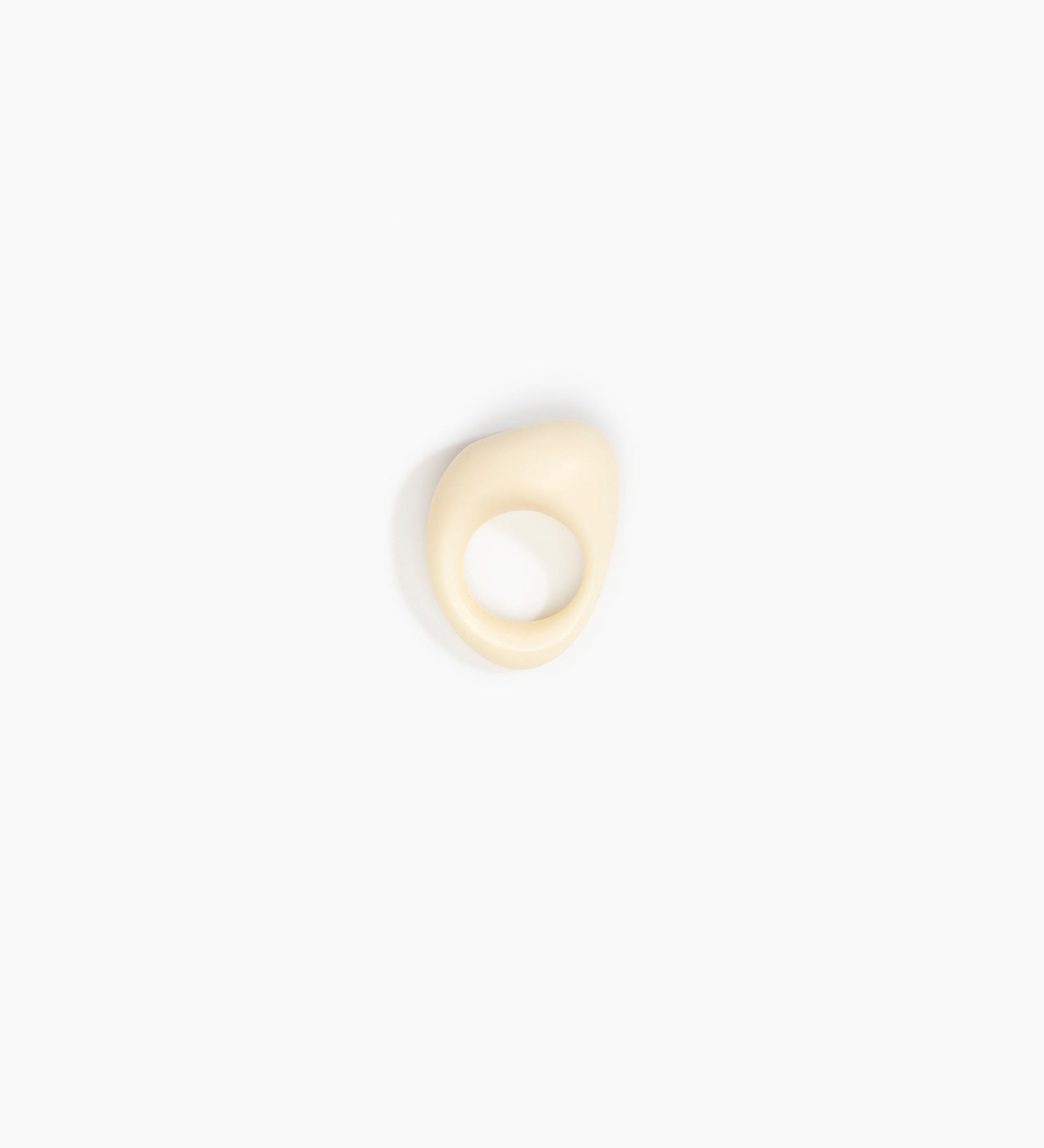 Dinosaur Designs Pebble Ring Rings in Cream color resin with Regular Fit