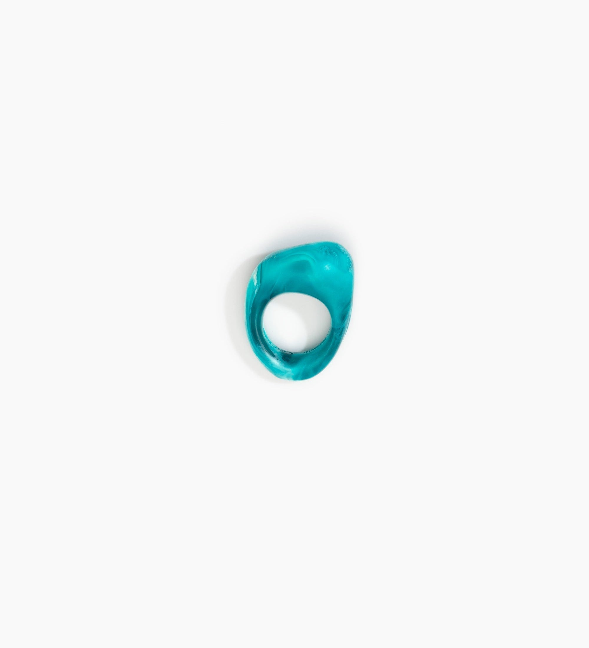 Dinosaur Designs Pebble Ring Rings in Lagoon color resin with Regular Fit