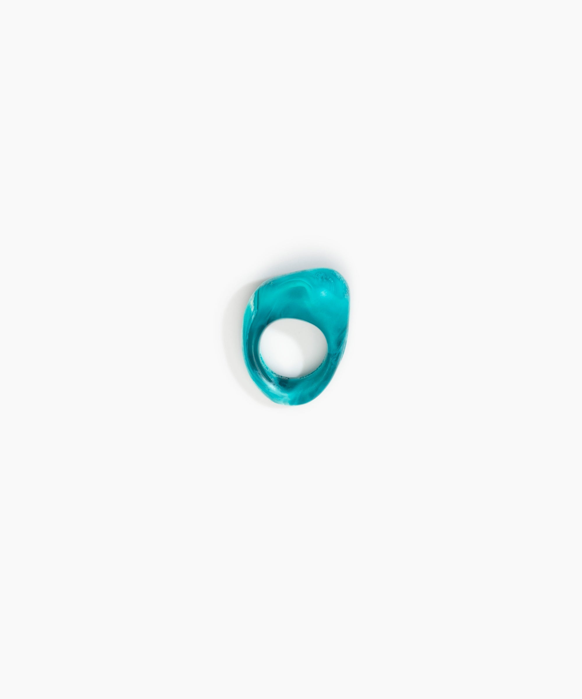 Dinosaur Designs Pebble Ring Rings in Lagoon color resin with Regular Fit