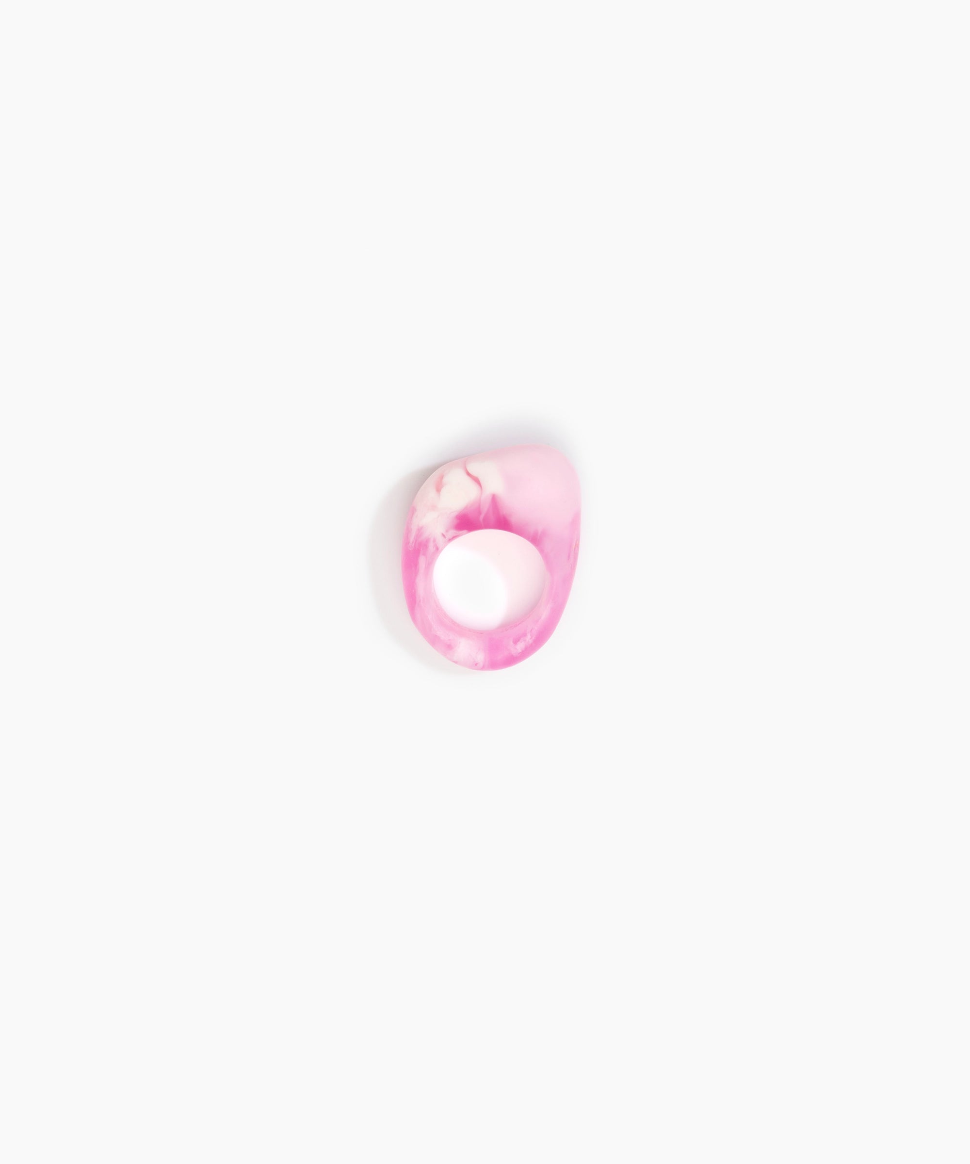 Dinosaur Designs Pebble Ring Rings in Shell Pink color resin with Regular Fit