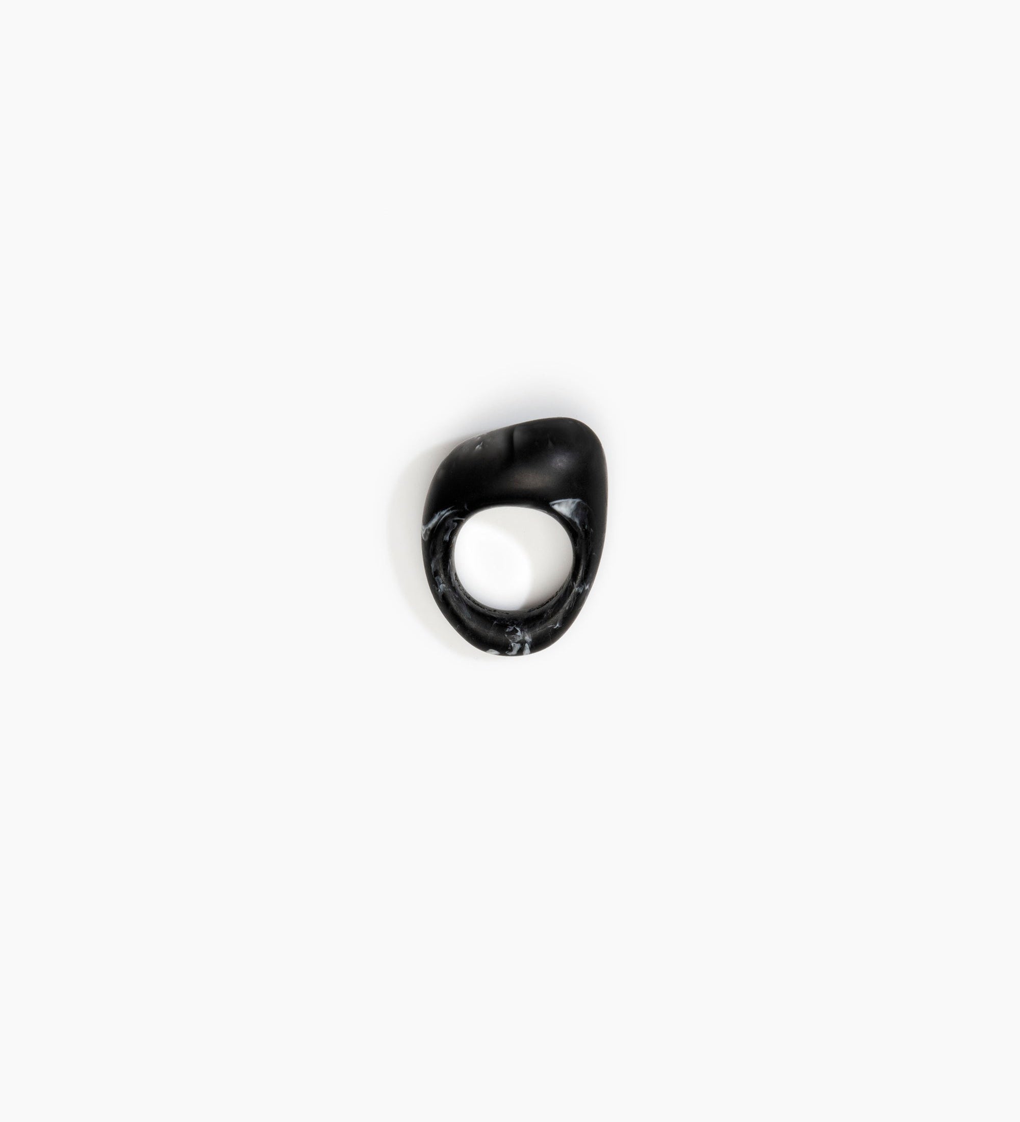 Dinosaur Designs Pebble Ring Rings in Black Marble color resin with Regular Fit