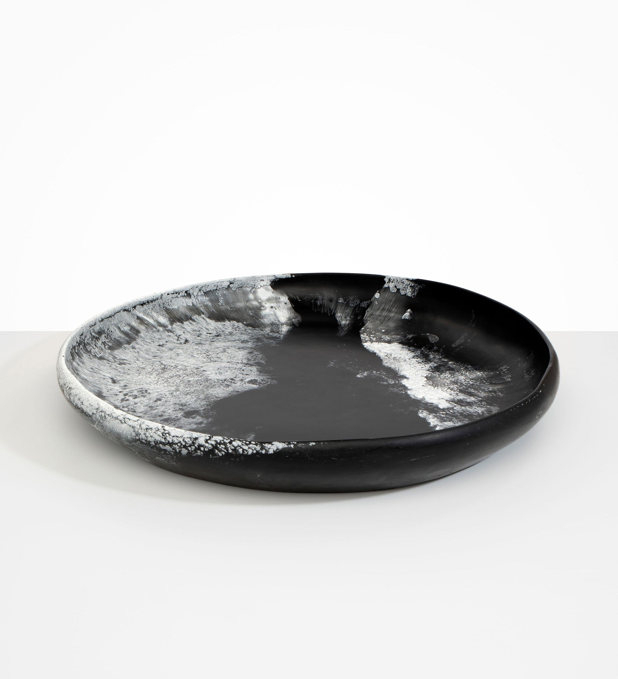 Dinosaur Designs Extra Large Earth Bowl serving bowls in black marble black white color resin