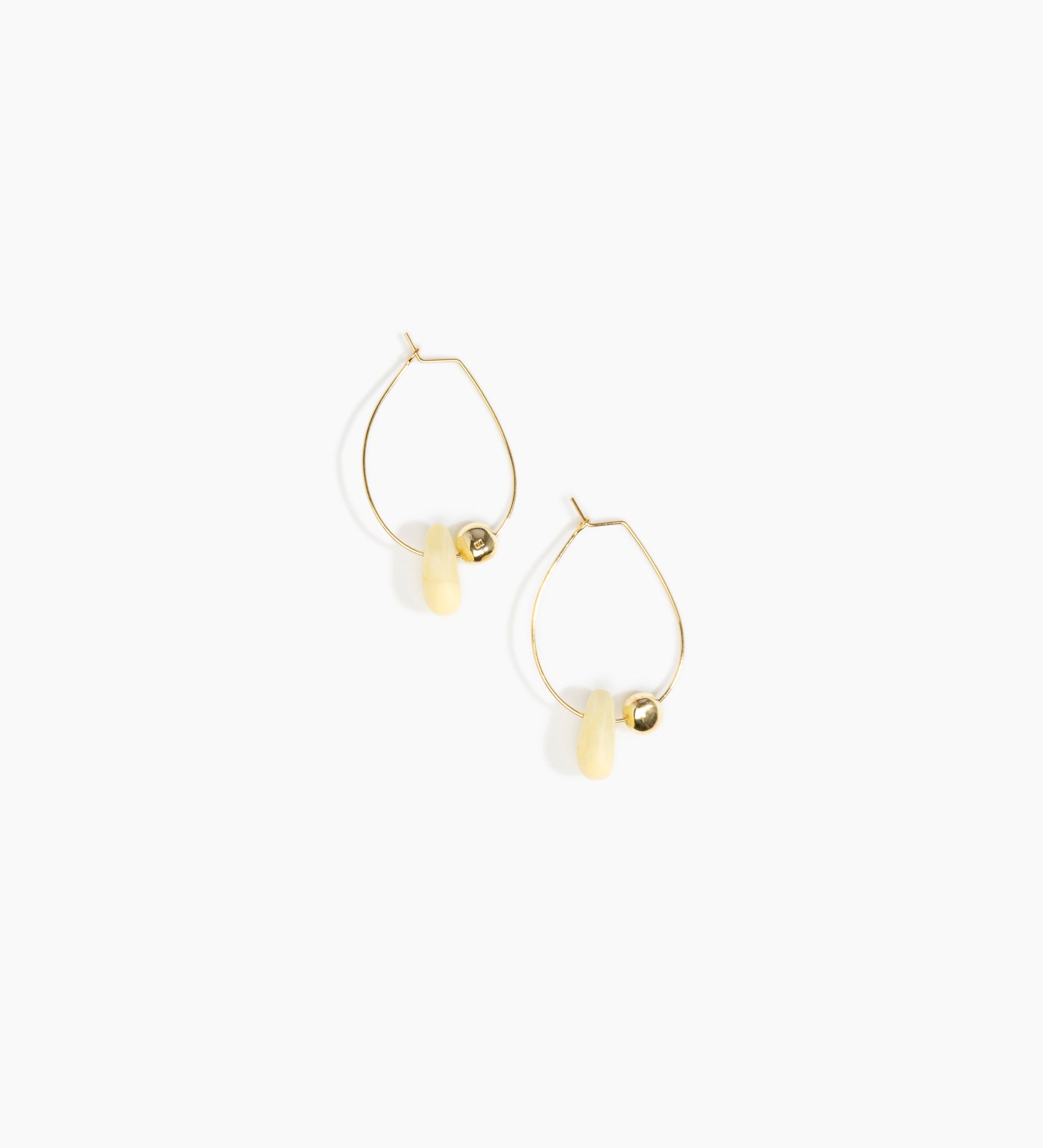 Dinosaur Designs Joie De Vivre Hoop Earrings Earrings in Lemon color resin with Gold-Filled Material