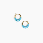 Dinosaur Designs Small Horn Hoop Earrings Earrings in Sky color resin 