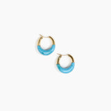 Dinosaur Designs Small Horn Hoop Earrings Earrings in Sky color resin 