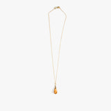 Dinosaur Designs Dew Drop Pendant Necklaces in Light Horn color resin with Gold-Filled Material