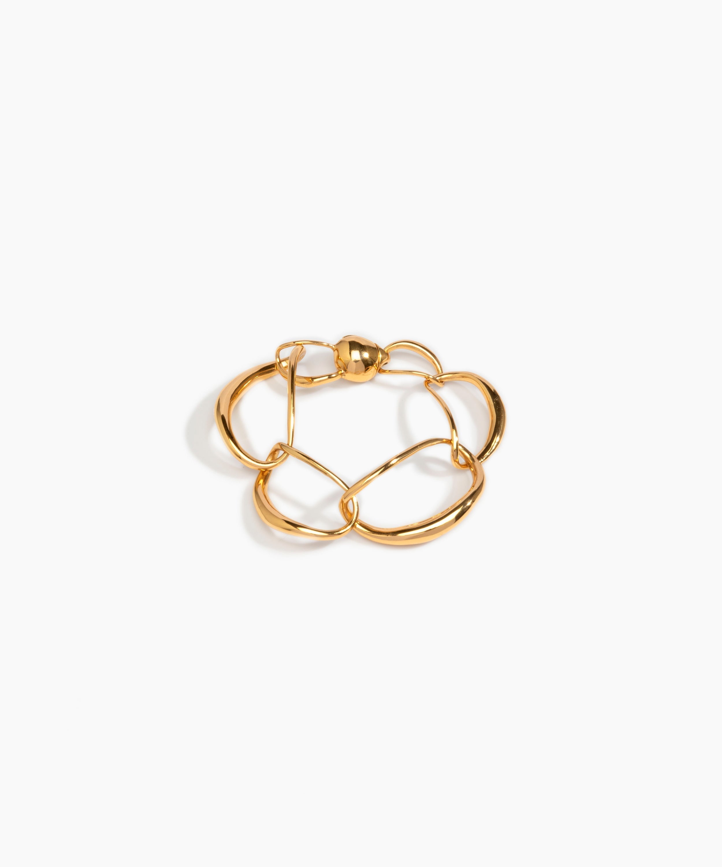 LO Collections Liquid Chain Bracelet Bracelets in 24k Gold-Plated Brass Material with Wide Fit