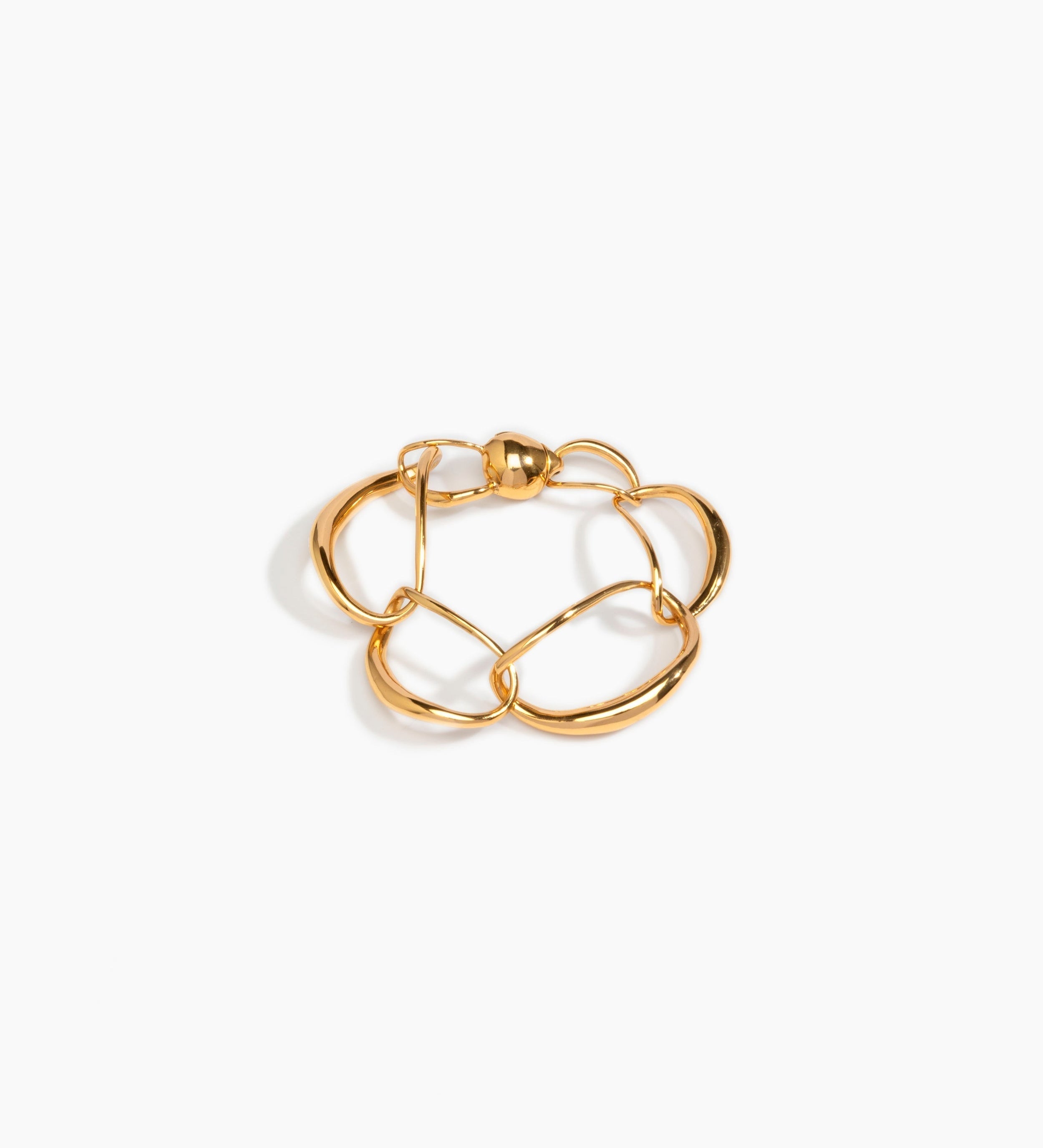 LO Collections Liquid Chain Bracelet Bracelets in 24k Gold-Plated Brass Material with Wide Fit