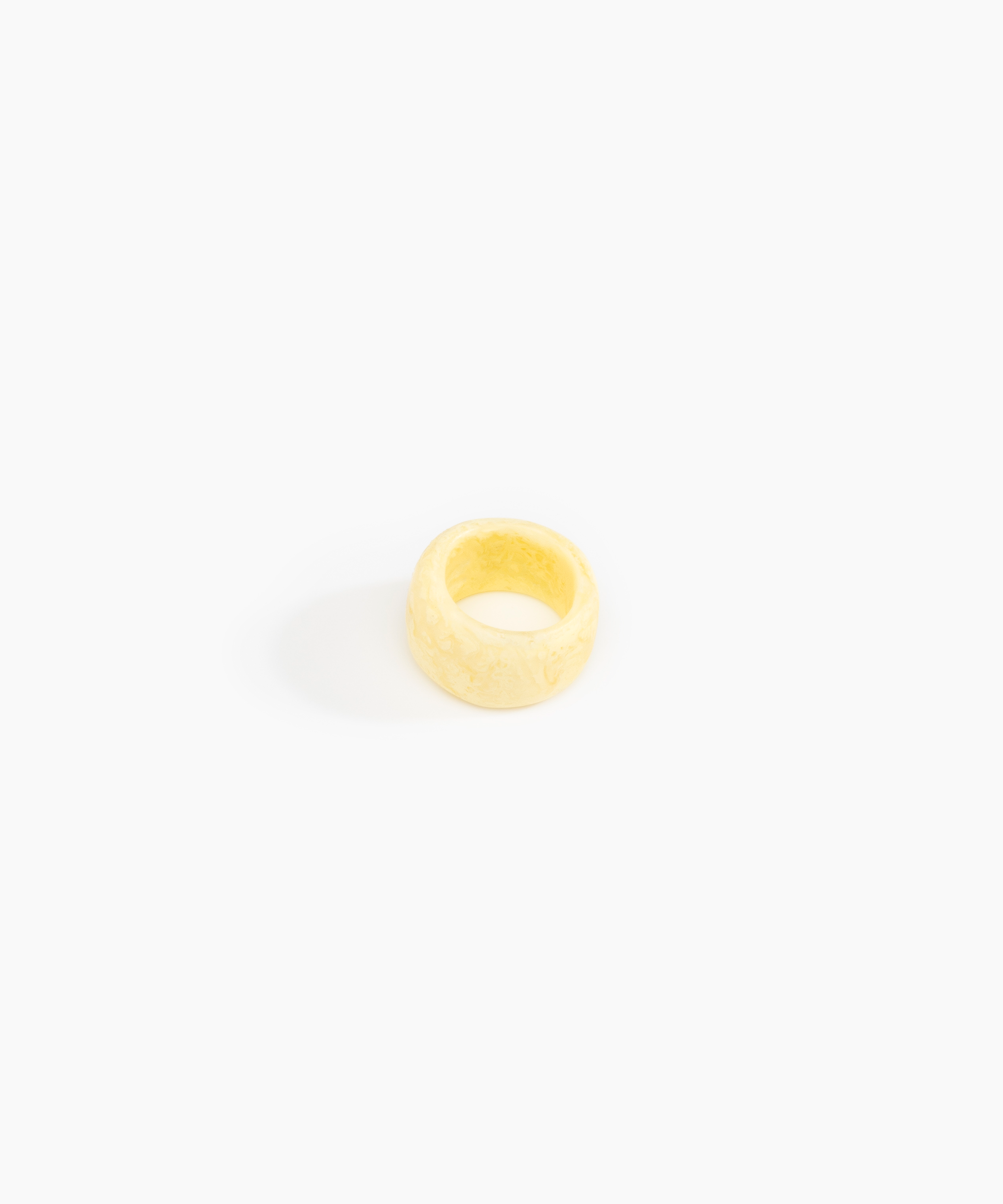 Dinosaur Designs Band Ring Rings in Lemon Colour resin with Wide Fit