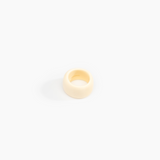 Dinosaur Designs Band Ring Rings in Cream Colour resin with Wide Fit