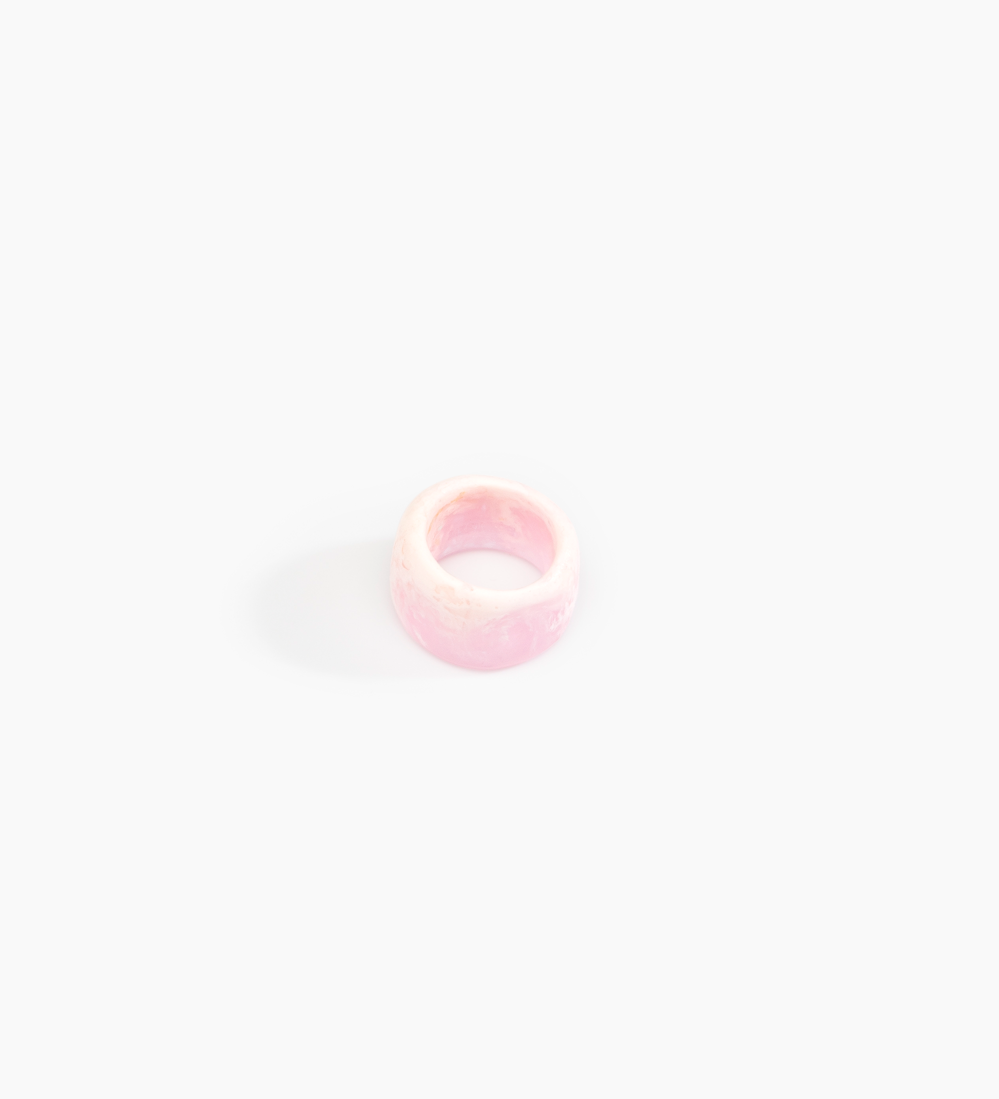 Dinosaur Designs Band Ring Rings in Shell Pink color resin with Wide Fit