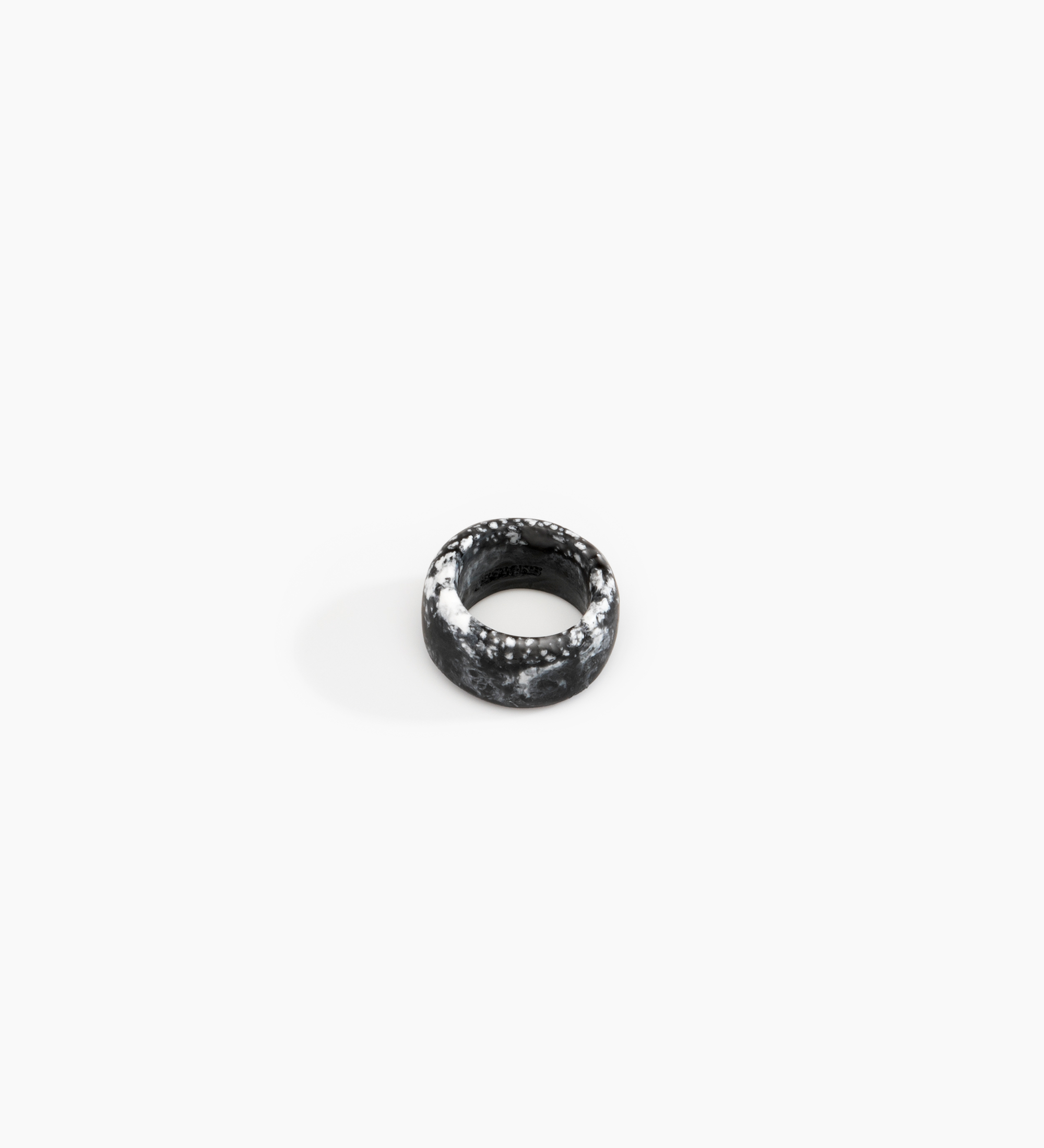 Dinosaur Designs Band Ring Rings in Black Marble color resin with Narrow Fit