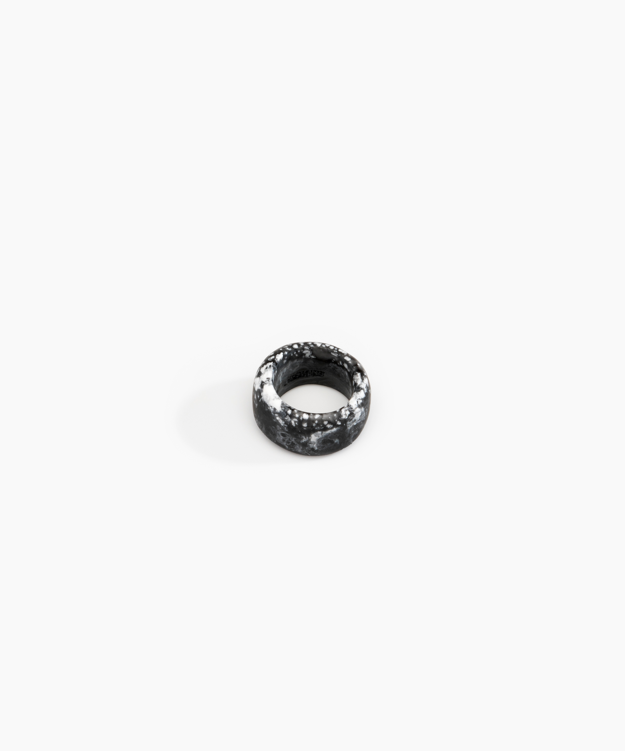 Dinosaur Designs Band Ring Rings in Black Marble color resin with Narrow Fit