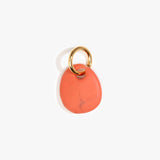 Dinosaur Designs Earth Keyring Keychains in Coral Swirl color resin with Brass Metal