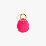 Dinosaur Designs Earth Keyring Keychains in Flamingo color resin with Brass Metal