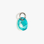 Dinosaur Designs Earth Keyring Keychains in Lagoon color resin with Gunmetal Metal