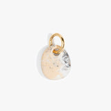 Dinosaur Designs Earth Keyring Keychains in Sandy Pearl color resin with Brass Metal