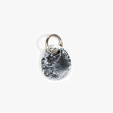 Dinosaur Designs Earth Keyring Keychains in White Marble color resin with Gunmetal Metal