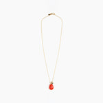 Dinosaur Designs Joie De Vivre Pendant Necklaces in Poppy color resin with Gold-Filled Material