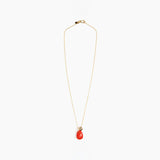 Dinosaur Designs Joie De Vivre Pendant Necklaces in Poppy color resin with Gold-Filled Material