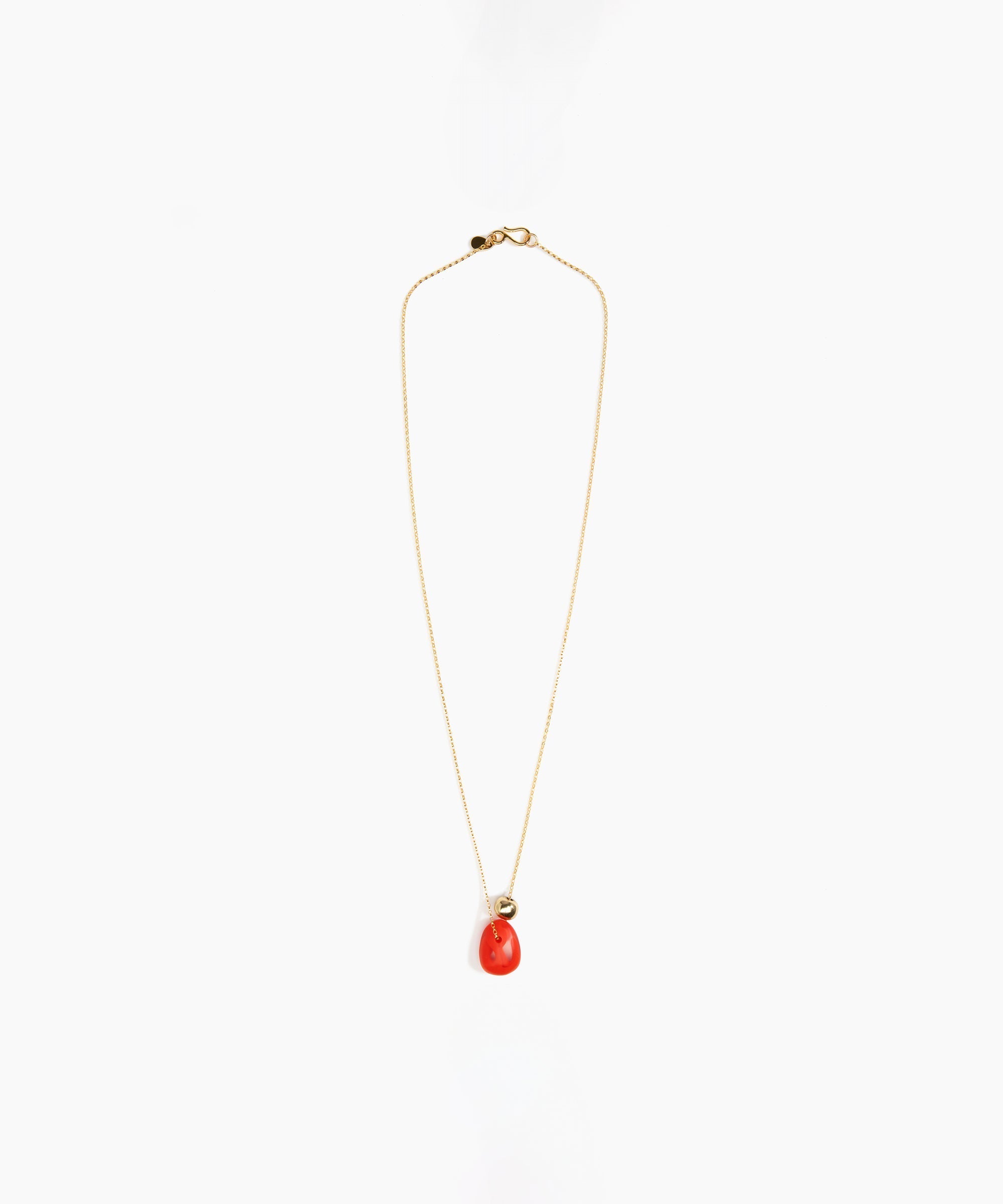 Dinosaur Designs Joie De Vivre Pendant Necklaces in Poppy color resin with Gold-Filled Material