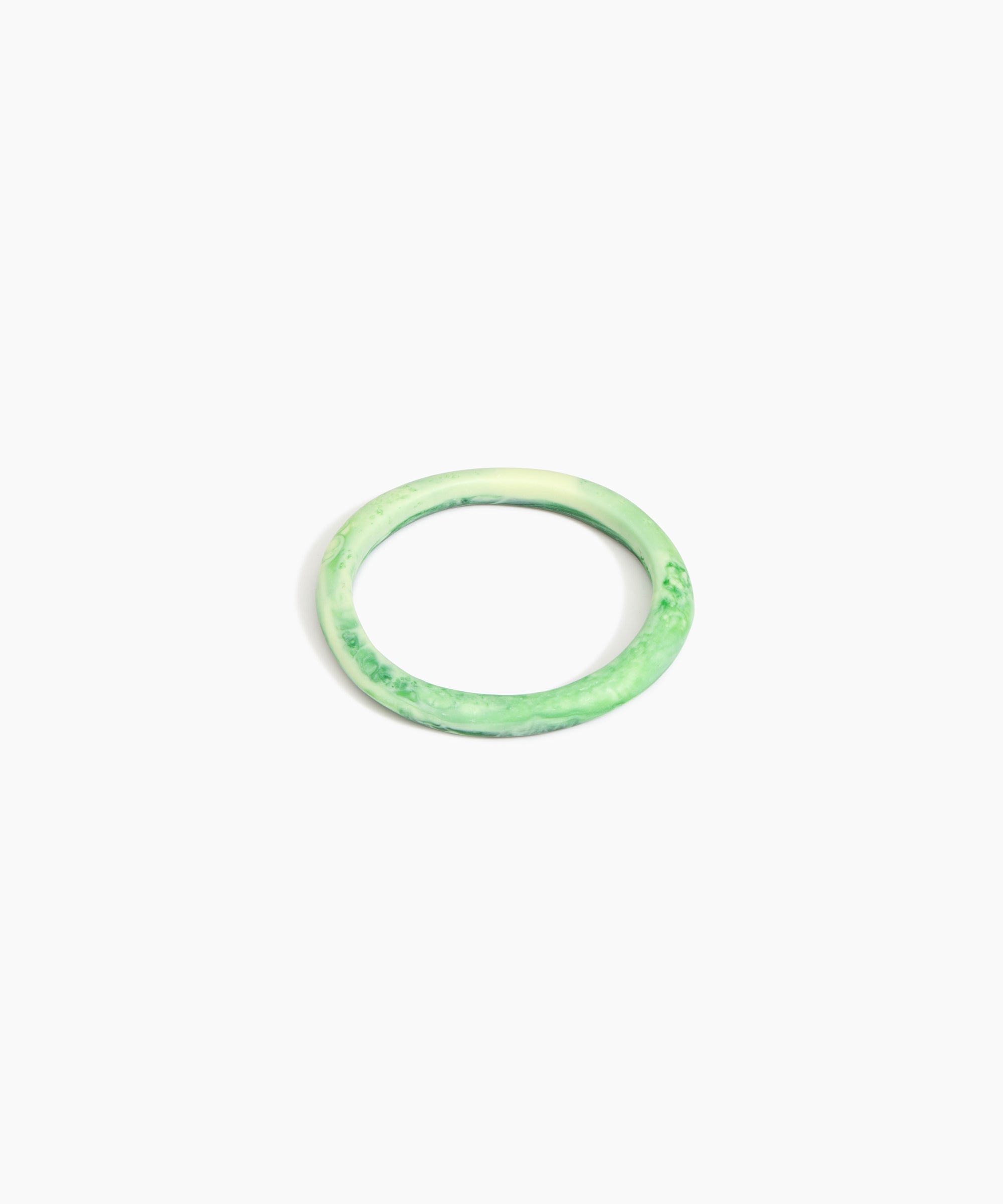 Dinosaur Designs Wishbone Bangle Bracelets in Grass color resin with Narrow Fit